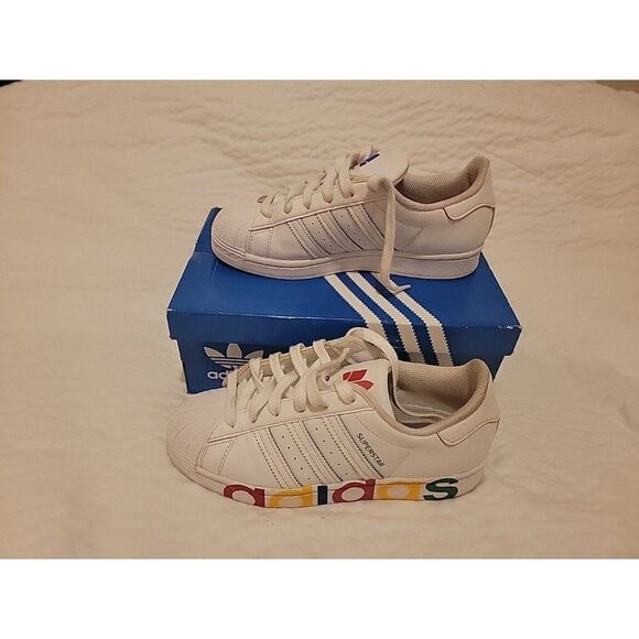 ADIDAS SUPERSTAR J YOUTH BIG KIDS SHOES_WHITE/BLACK FU7712-100-SIZE 5.5 - Picture 1 of 10